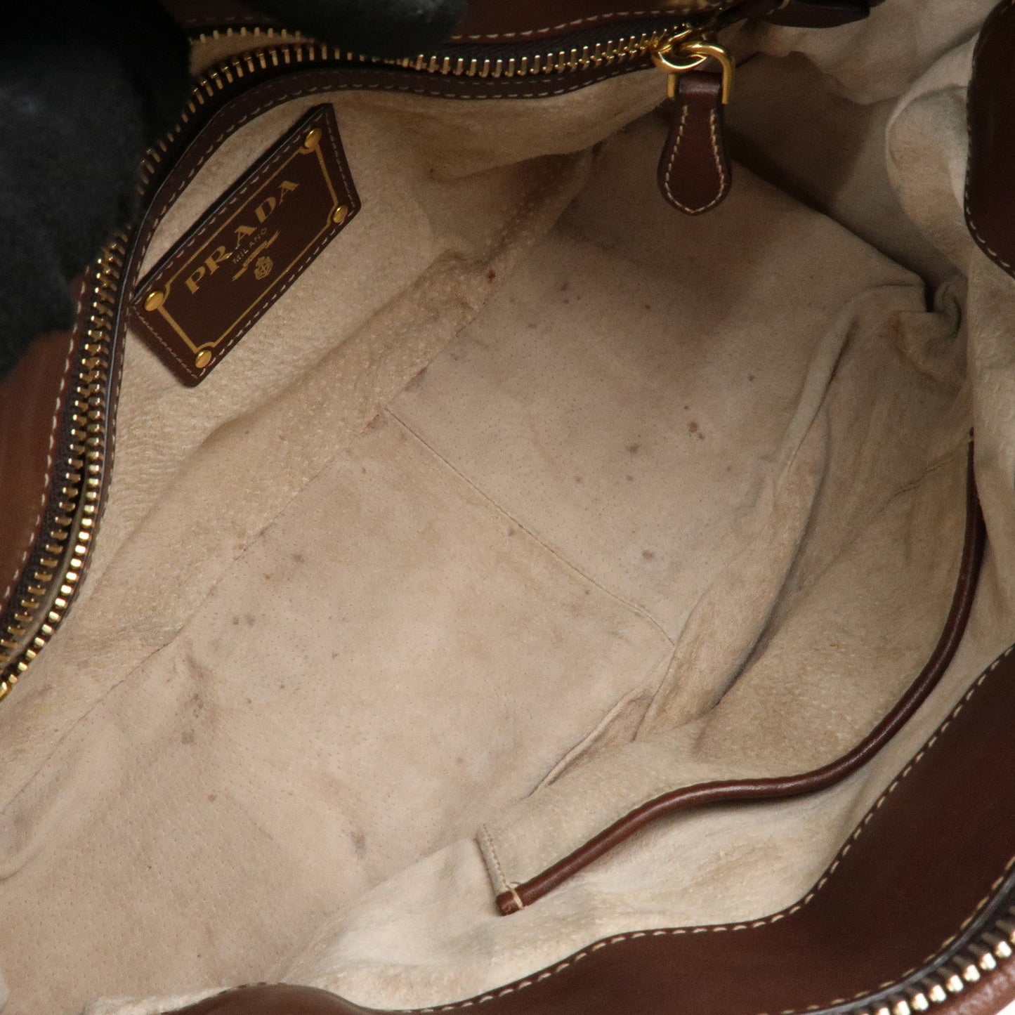 PRADA Leather 2Way Bag Shoulder Bag Hand Bag Brown BN1904  d