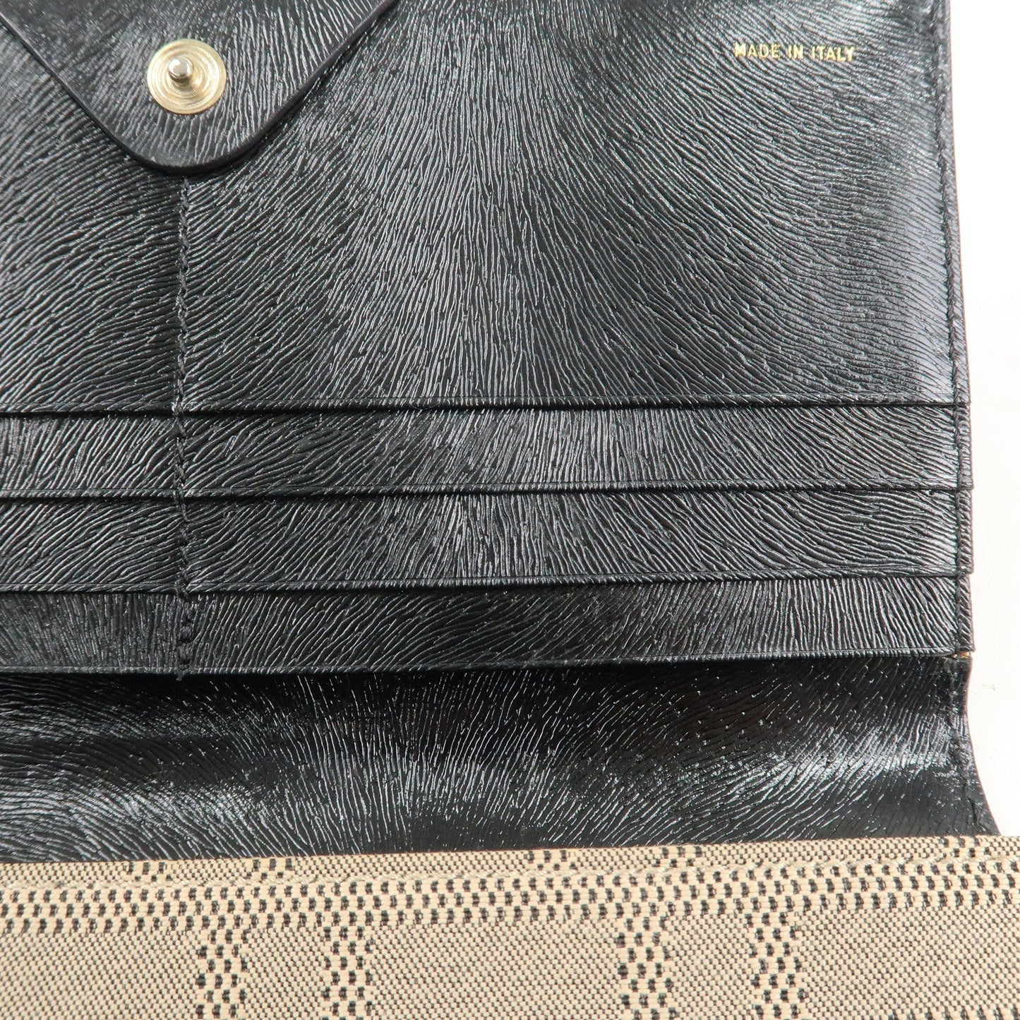 FENDI Zucca Print Canvas Leather Long Wallet Brown 8M0000  d