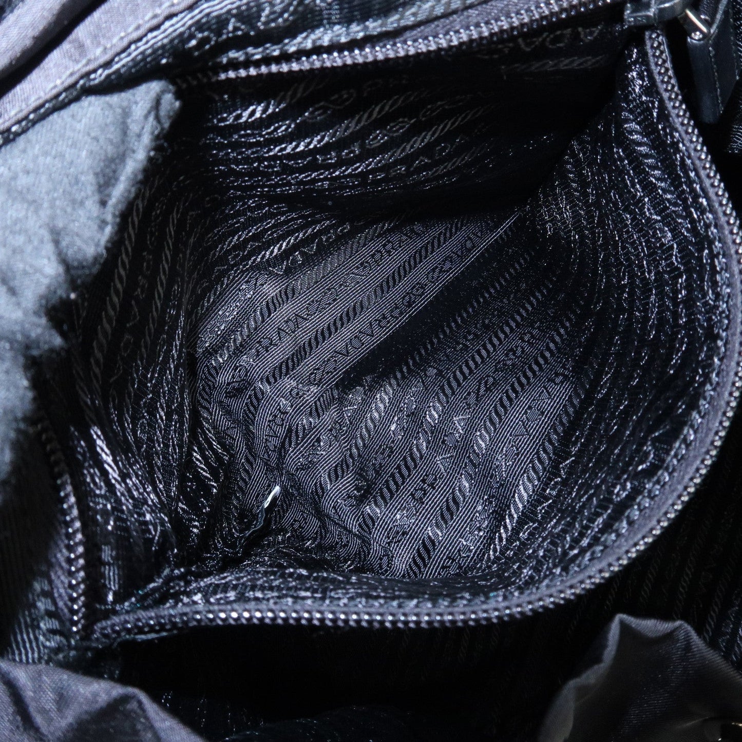 PRADA Logo Nylon Leather Back Pack Ruck Sack NERO Black BZ2811  d