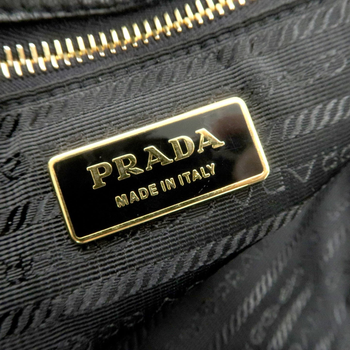 PRADA Leather Ribbon Tote Bag Hand Bag NERO Black BN1601  d
