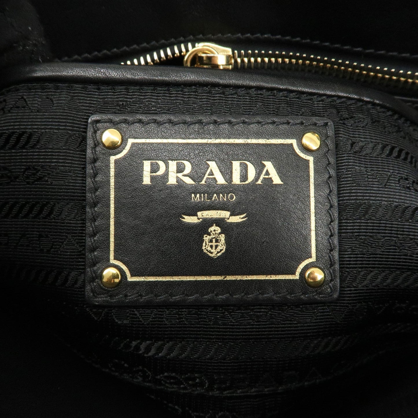 PRADA Leather Ribbon 2way Bag Hand Bag Black BN2244  d