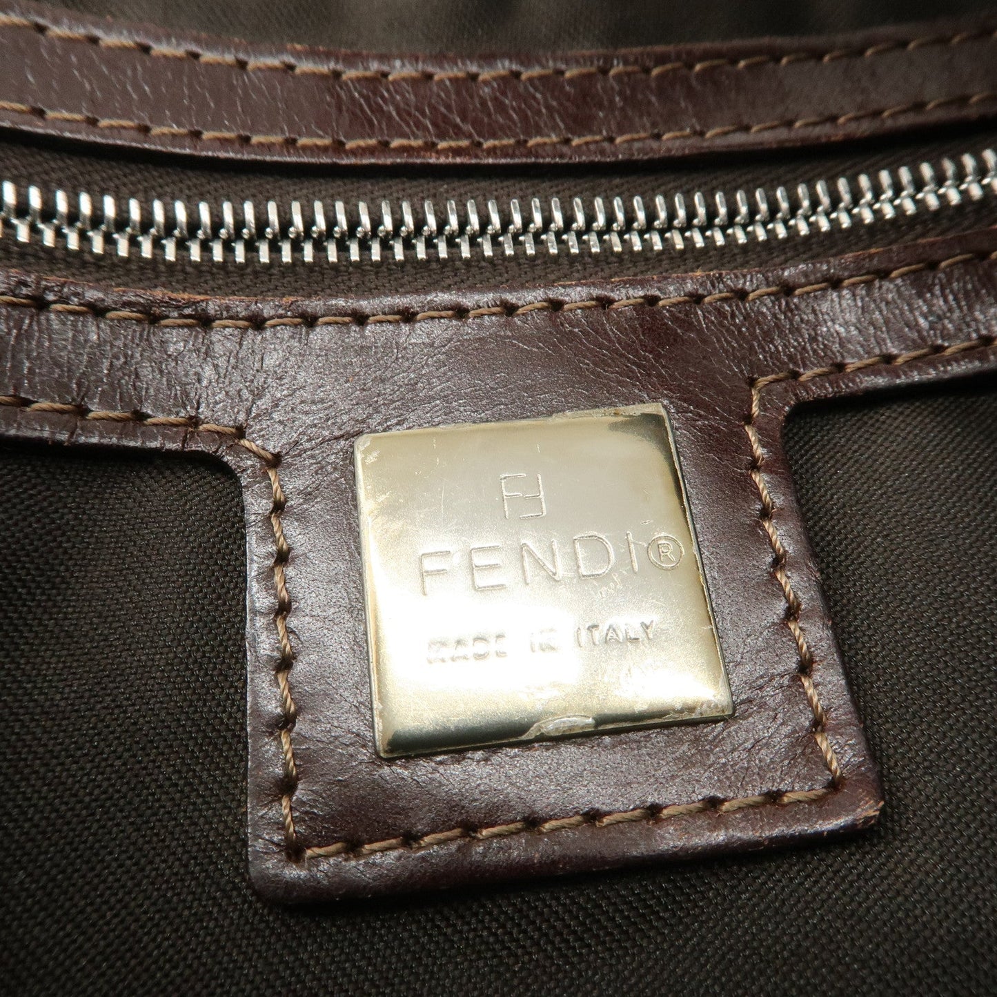 FENDI Mamma Baguette Corduroy Shoulder Bag Khaki 26725  d
