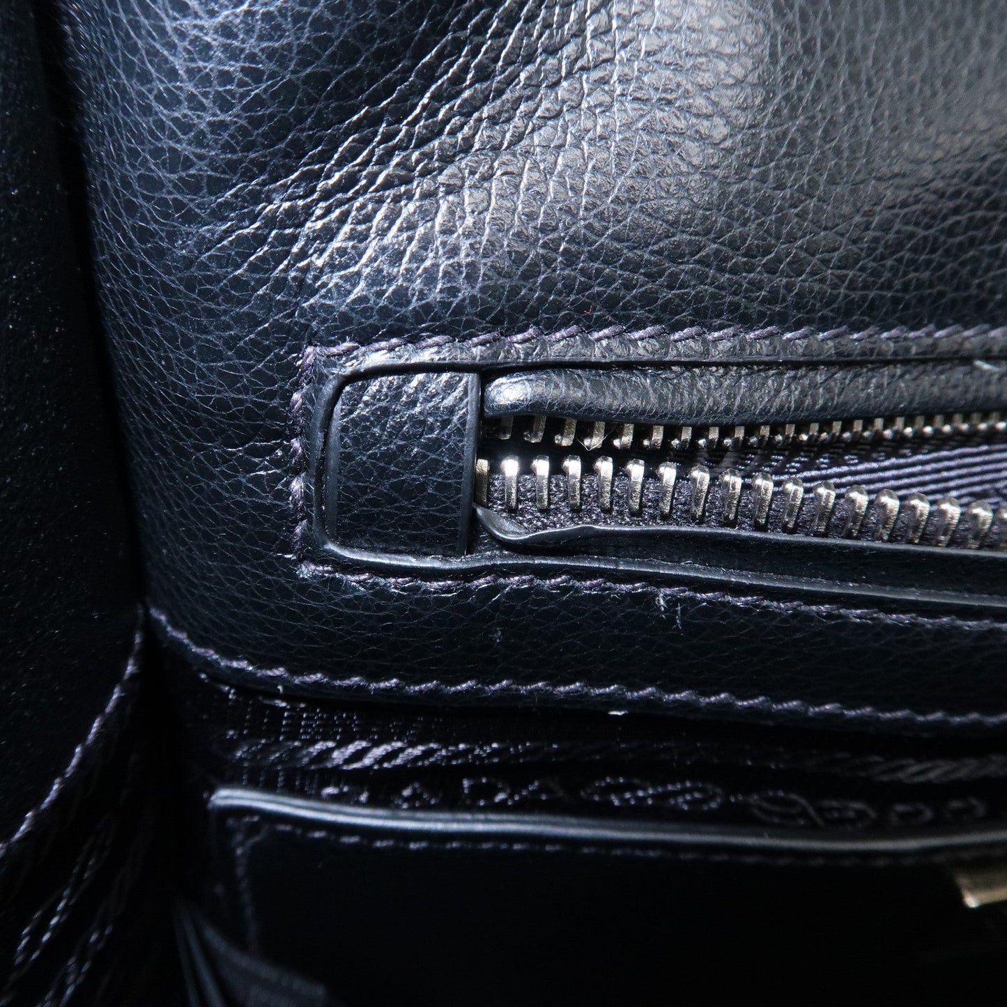PRADA Unborn Calf Suede Leather 2Way Hand Bag Blue Black 1BA025  d