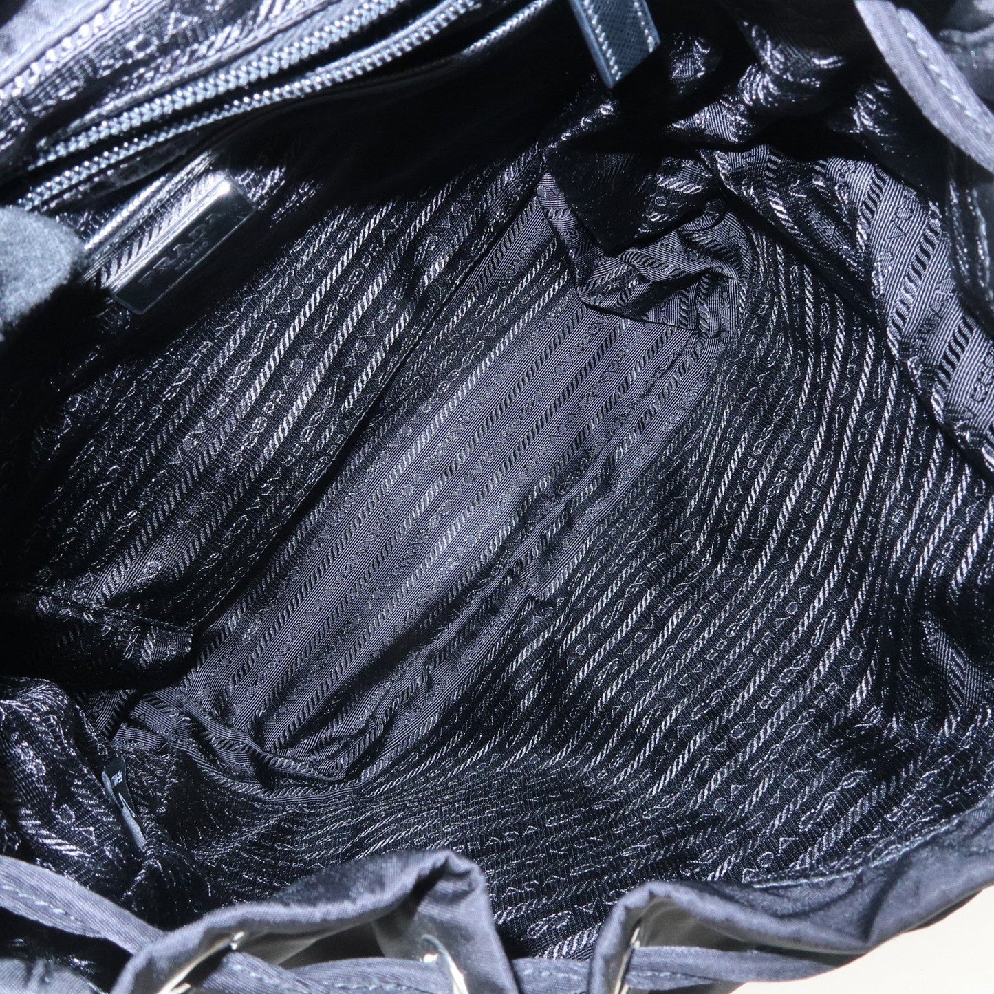PRADA Re-Nylon Triangle Logo Nylon Leather Back Pack NERO 1BZ811  d