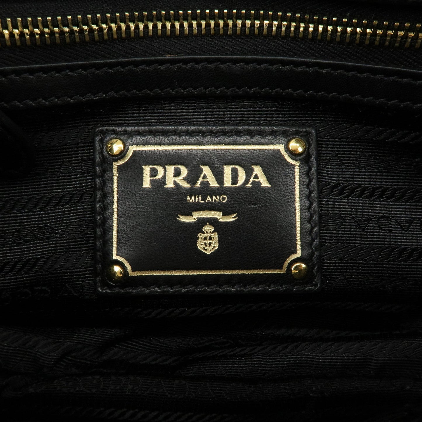 PRADA Logo Nylon Leather 2Way Bag Hand Bag Black NERO BN1407  d