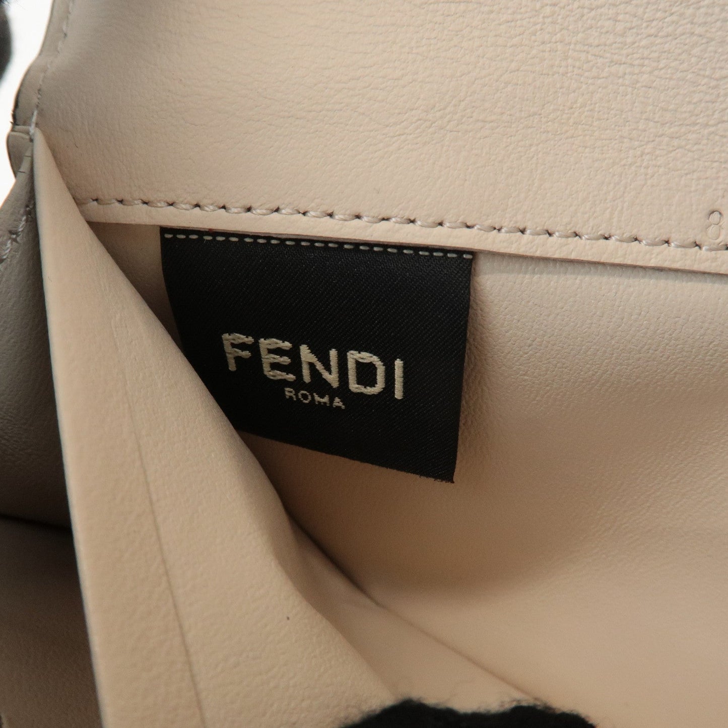 FENDI Leather Peekaboo Bi-fold Long Wallet Black 8M0427  d