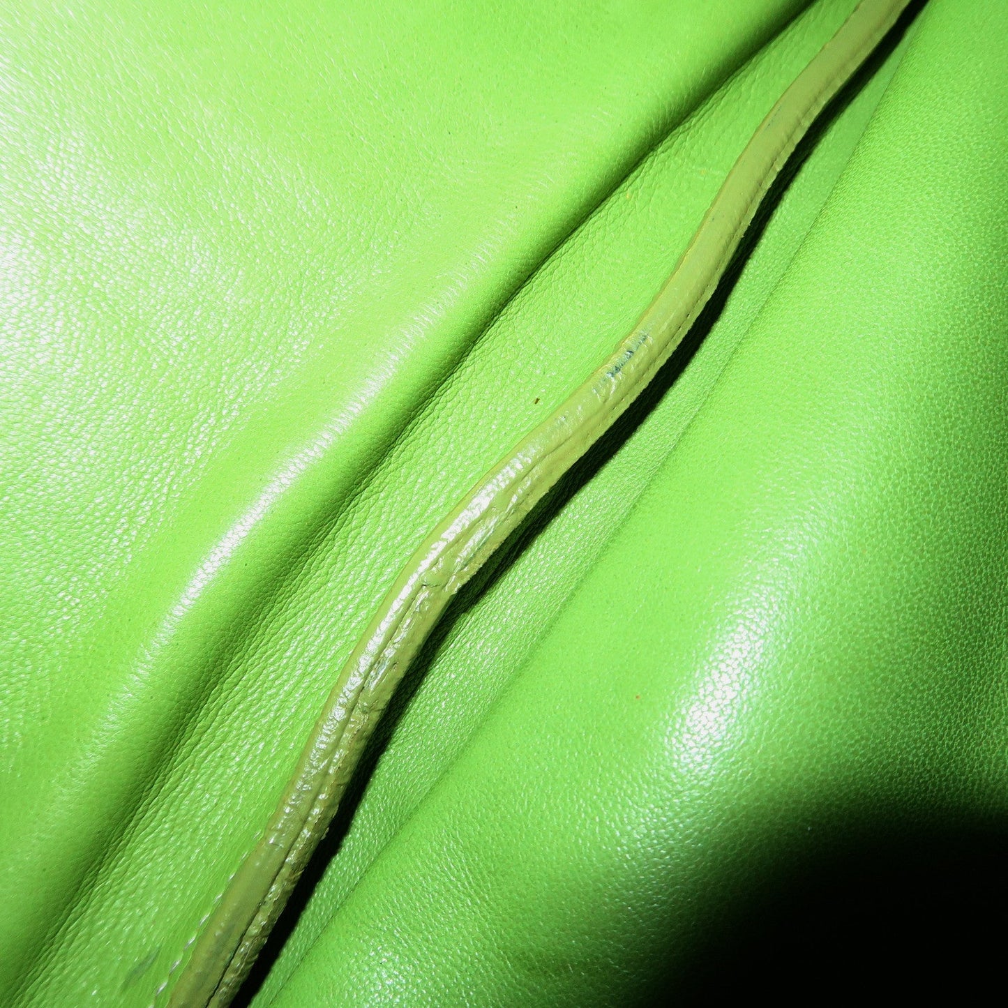 PRADA Logo Leather Tassel Shoulder Bag Hand Bag Green  d