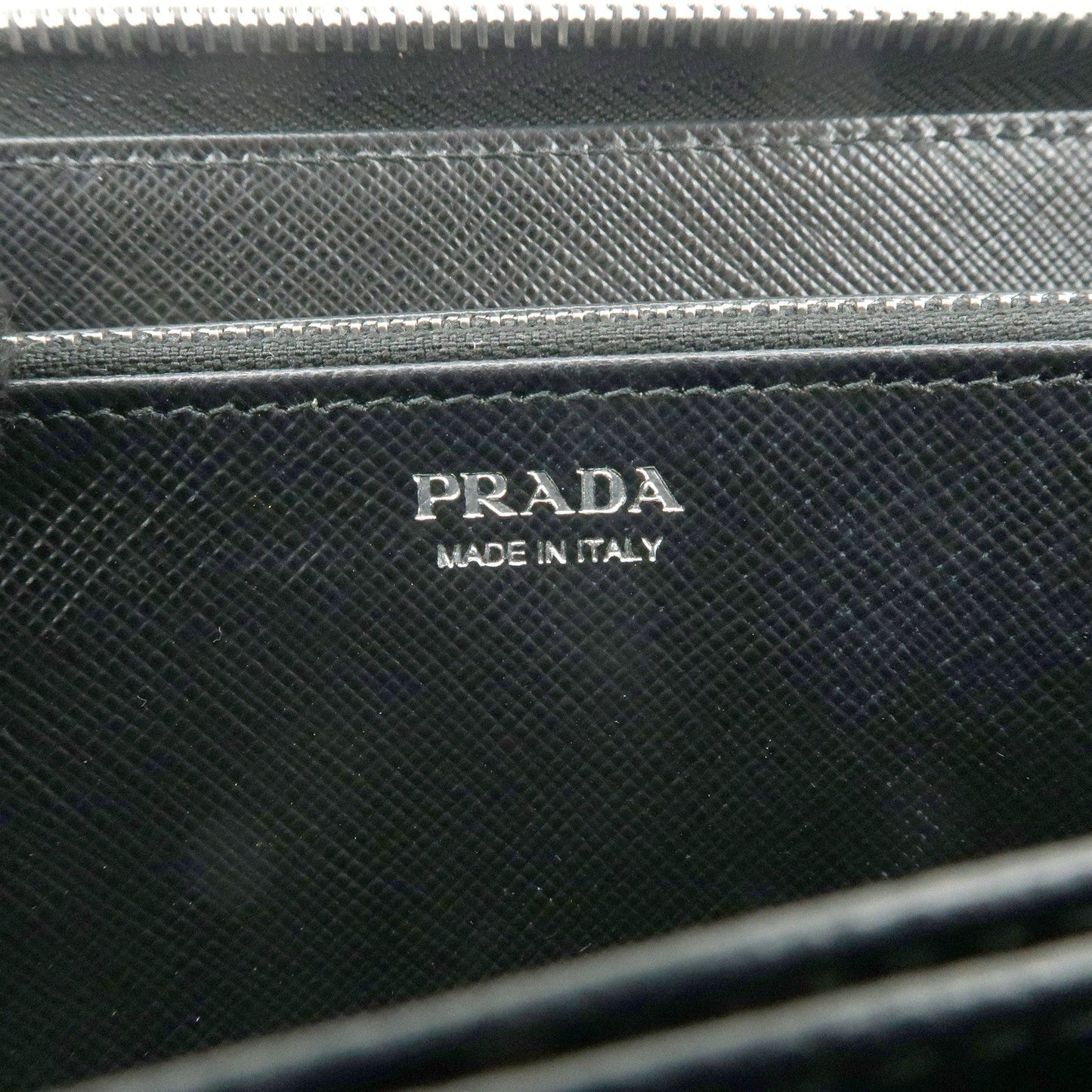 PRADA Logo Leather Round Zipper Long Wallet Flower 1ML506  d