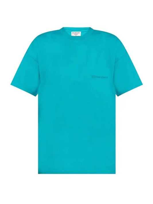 Luxury Balenciaga Trending 2025 Logo Short Sleeve T-Shirt Blue