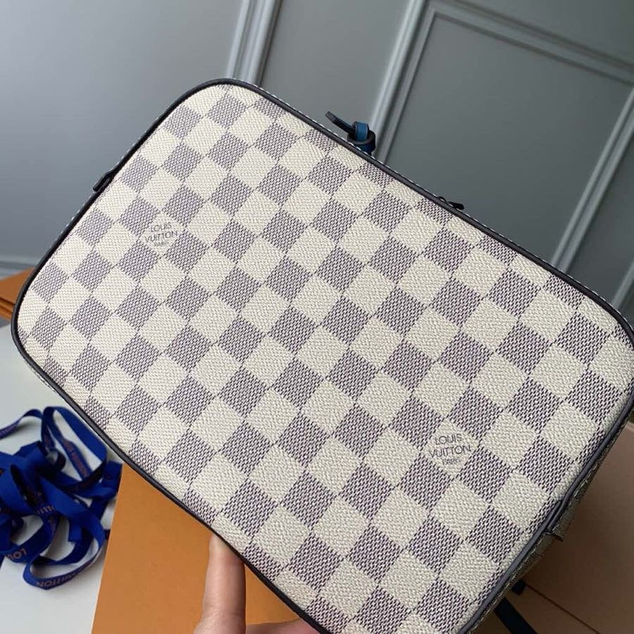 Top Quality NeoNoe MM Bucket Bag Damier Azur Canvas Bleuet Blue For Women,  Shoulder And Crossbody Bags 10.2in/26cm Top Quality N40153
