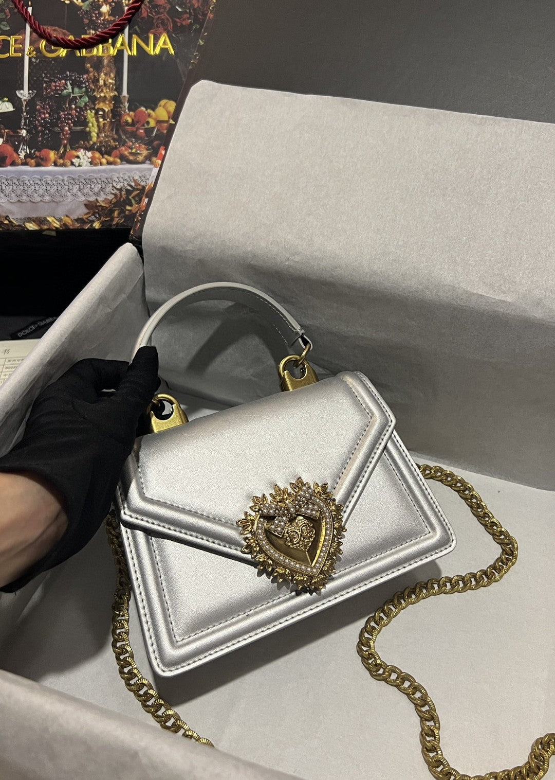 Top Quality Small Devotion Bag In Plain Silver For Women 7.5in/19cm Top Quality