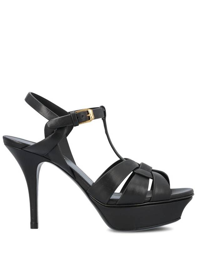 Luxury Saint Laurent Trending 2025 Tribute Platform Sandals Heel Black