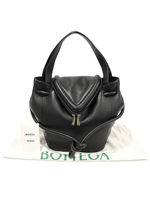 Luxury Bottega Veneta 666531 Black Vitello Nappa Gold Veil Bag Small 2WAY