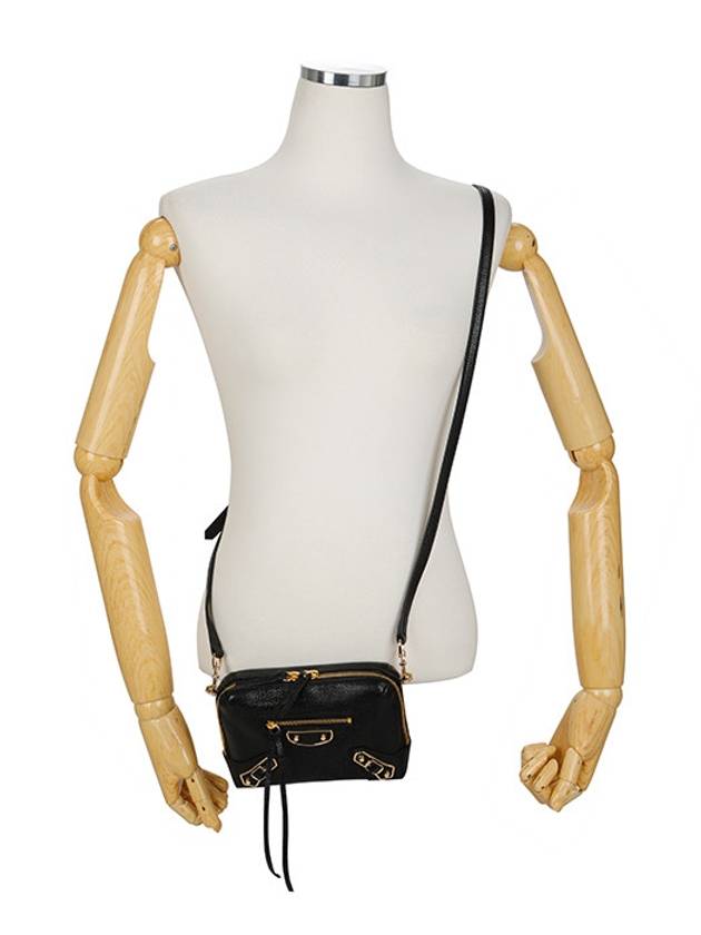 Luxury Balenciaga Trending 2025 Metal Reporter Mini Cross Bag Black