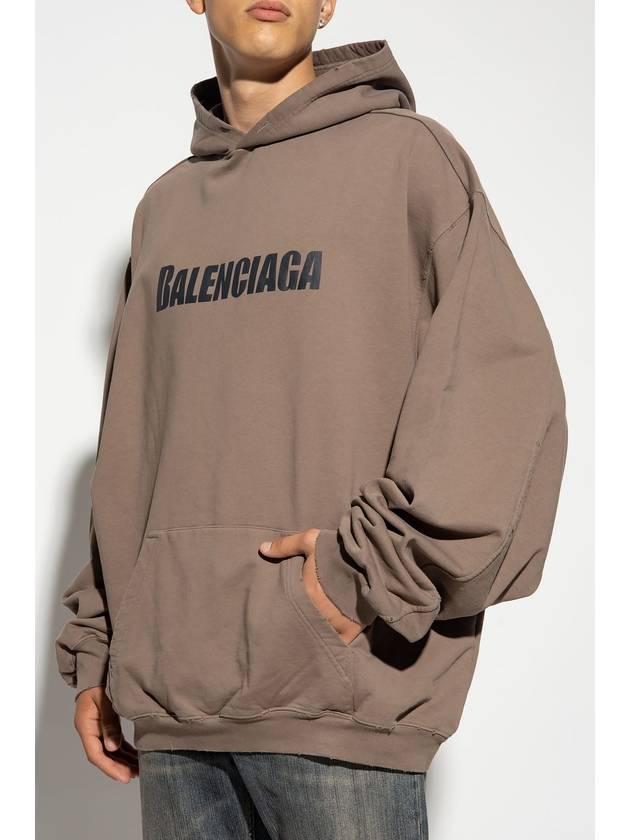 Luxury Balenciaga Trending 2025 Destroyed Oversized Hoodie Brown