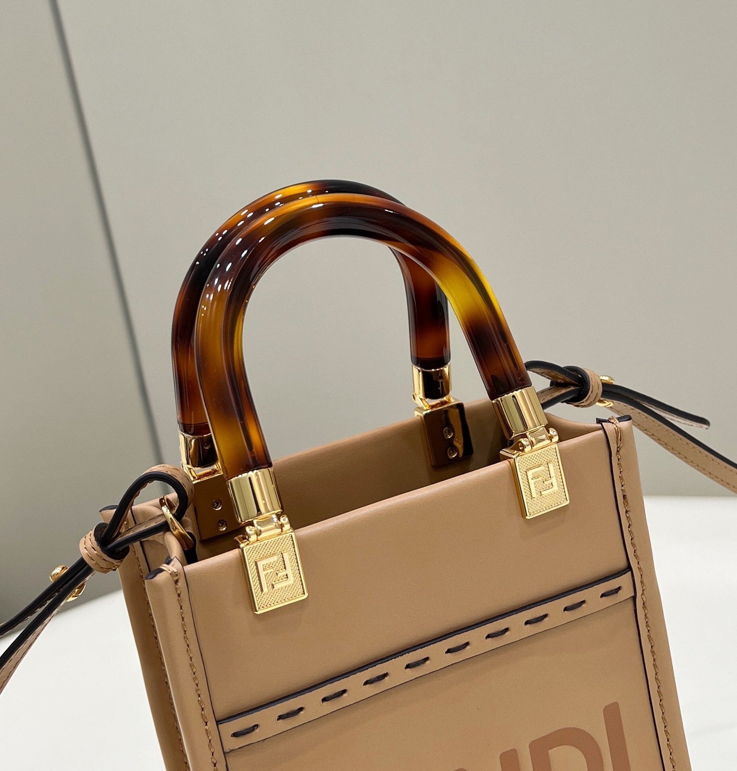 Top QualityTop Quality Sunshine Shopper Light Brown Mini Bag For Woman 13cm/5in