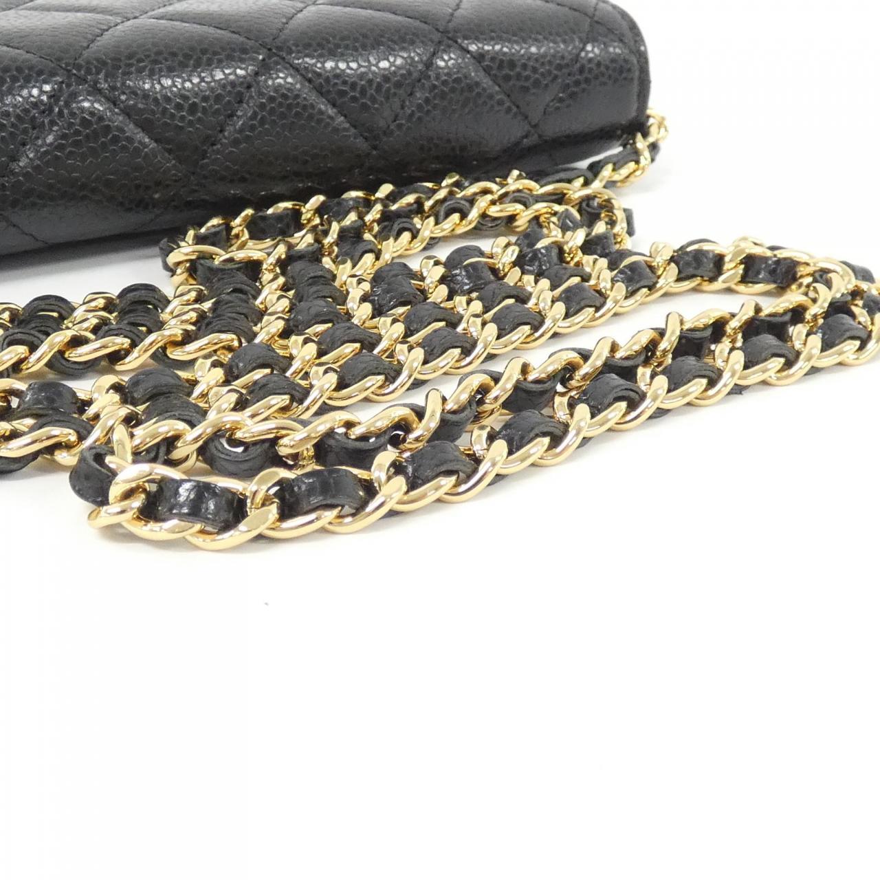 Chanel Timeless Classic Caviar Skin Chain Wallet