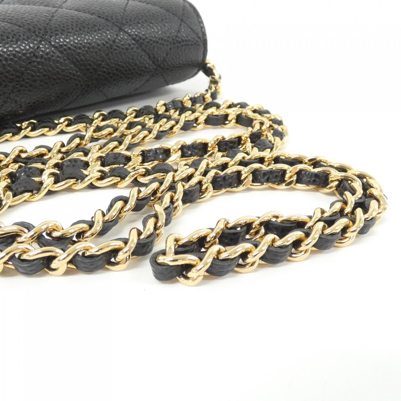 Chanel Timeless Classic Caviar Skin Chain Wallet