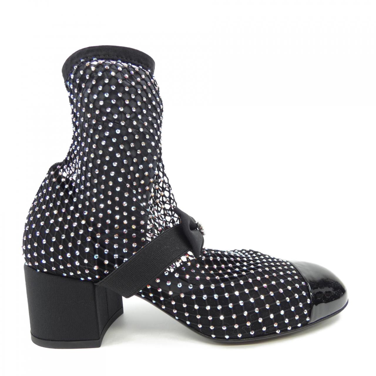Chanel G40097Y56614 Mesh & Strass/Suede Kidskin & Patent Boots
