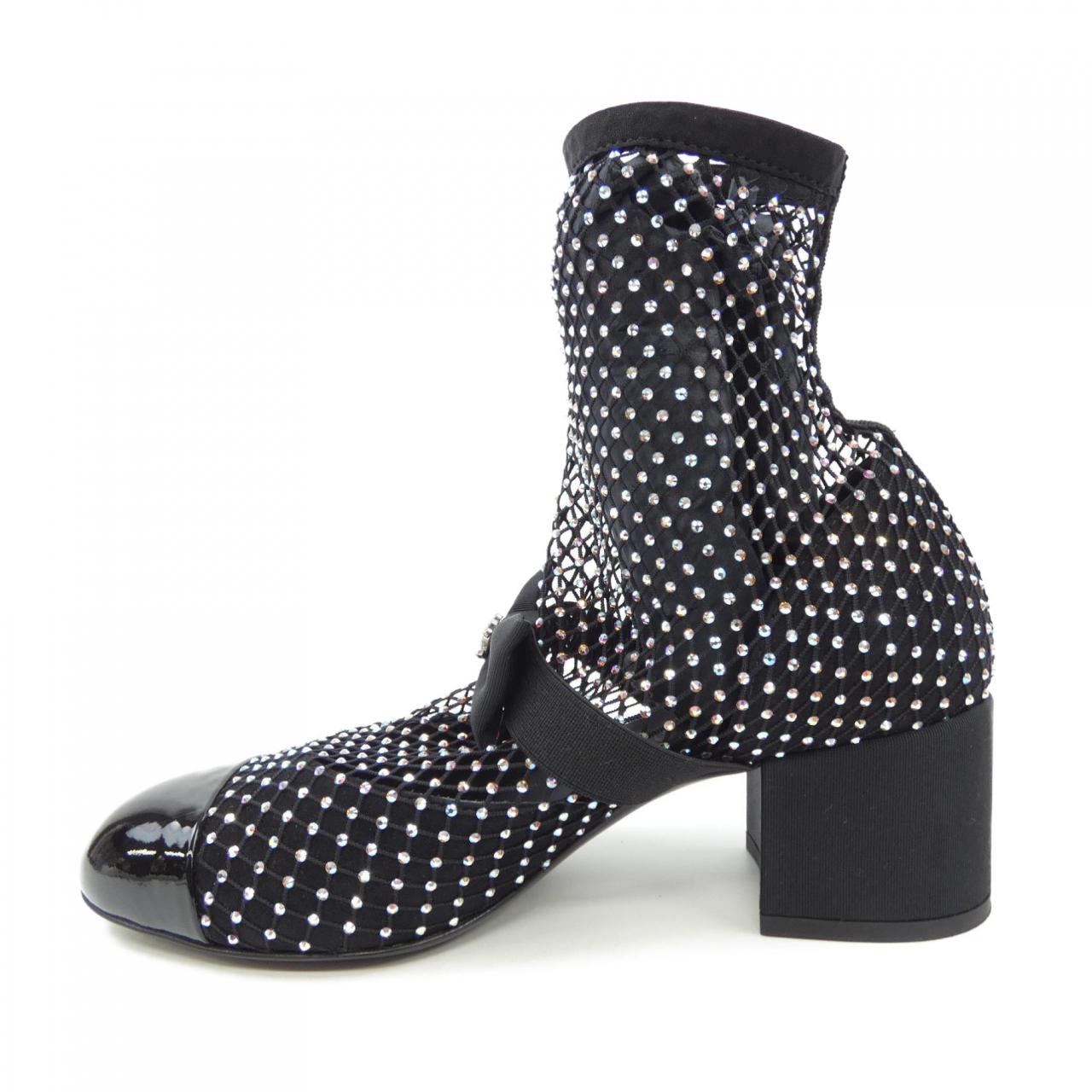 Chanel G40097Y56614 Mesh & Strass/Suede Kidskin & Patent Boots