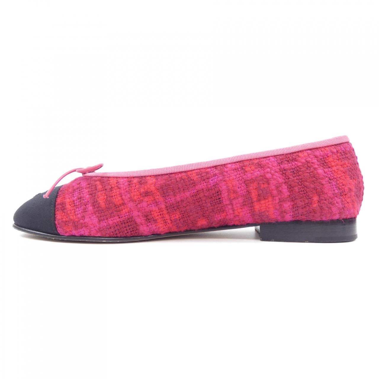 Chanel G02819Y54251 Tweed Grosgrain Flat Shoes