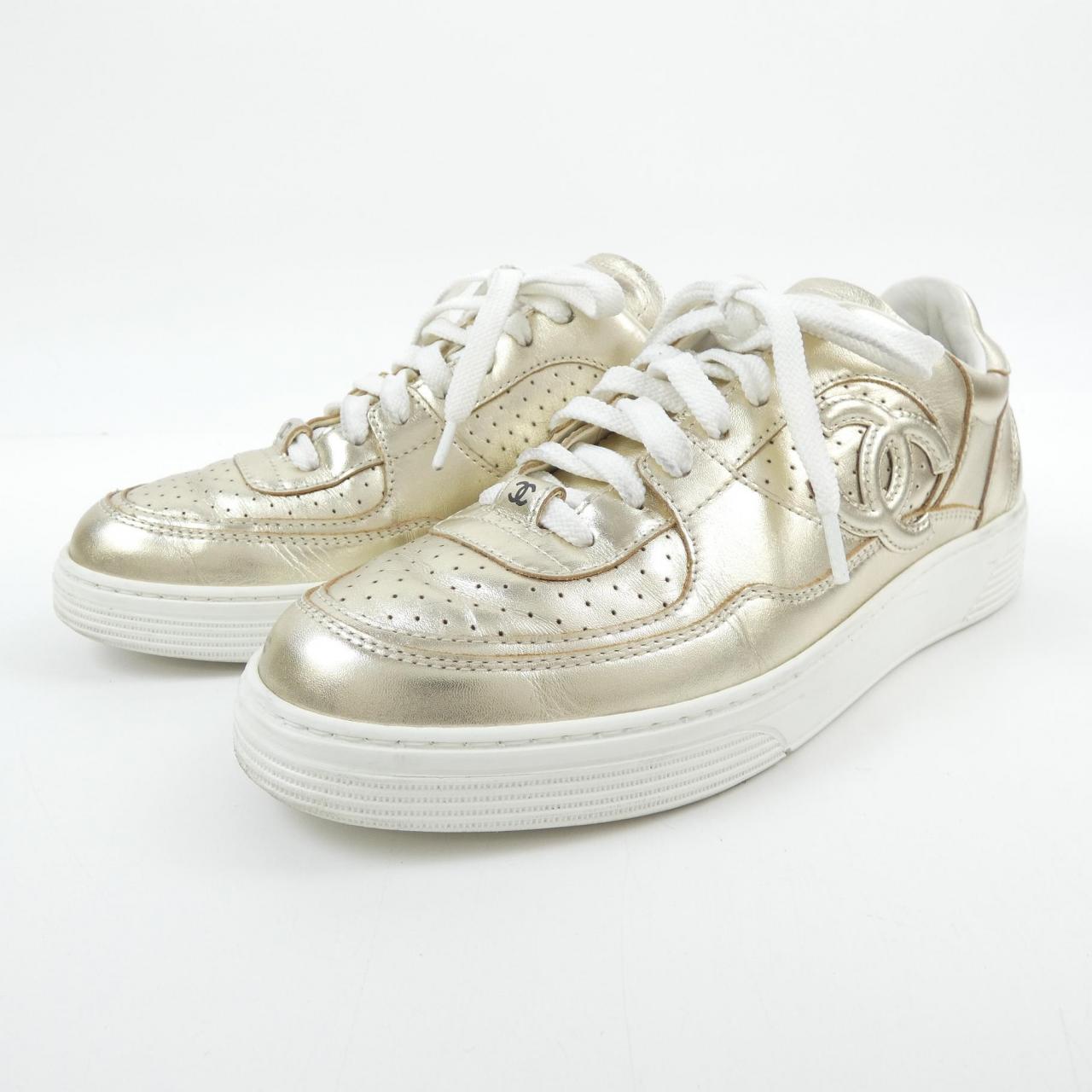 Chanel G45079B15512 Laminated Calfskin Sneakers