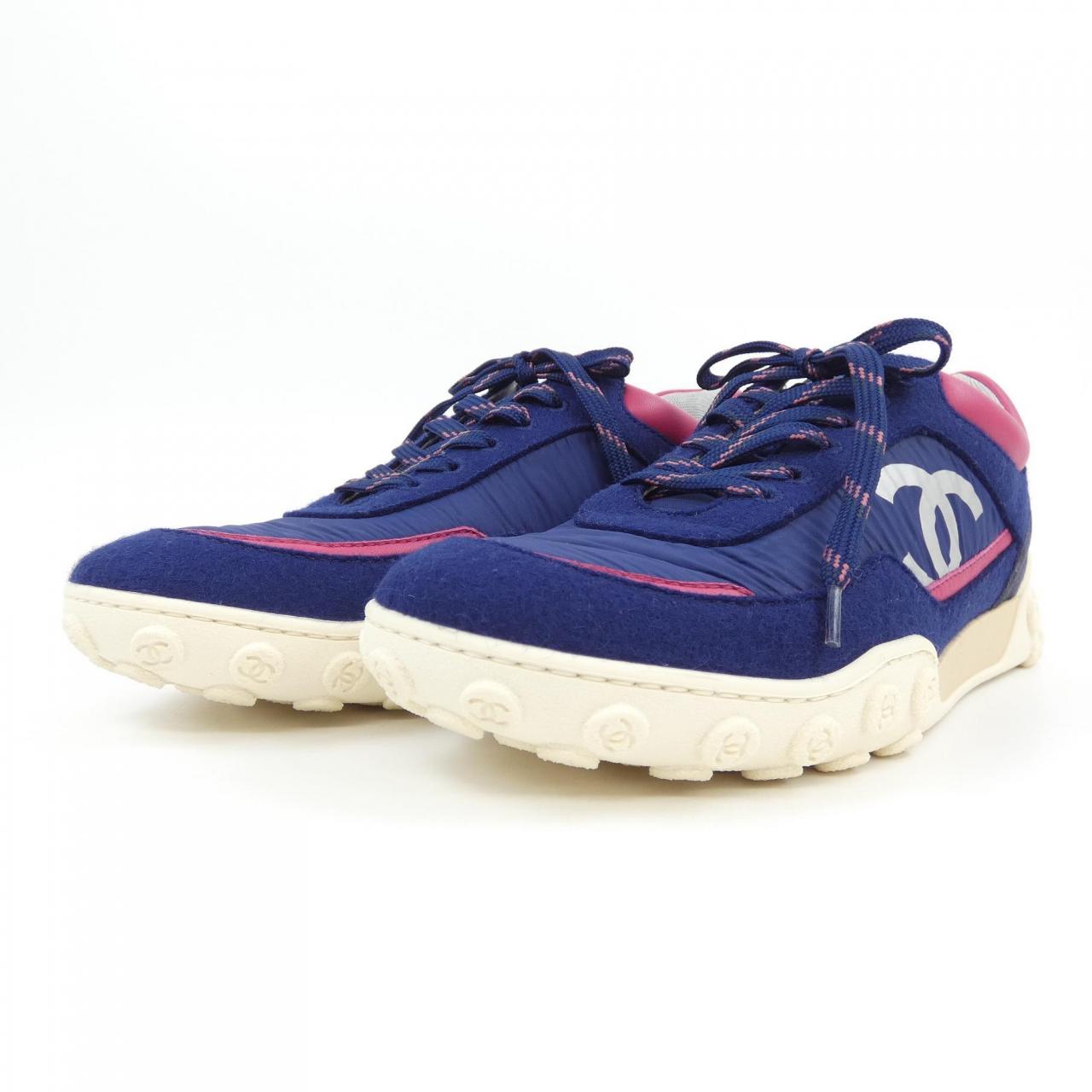 Chanel G34086Y53847 Wool Nylon Lamb Suede Calf Sneakers