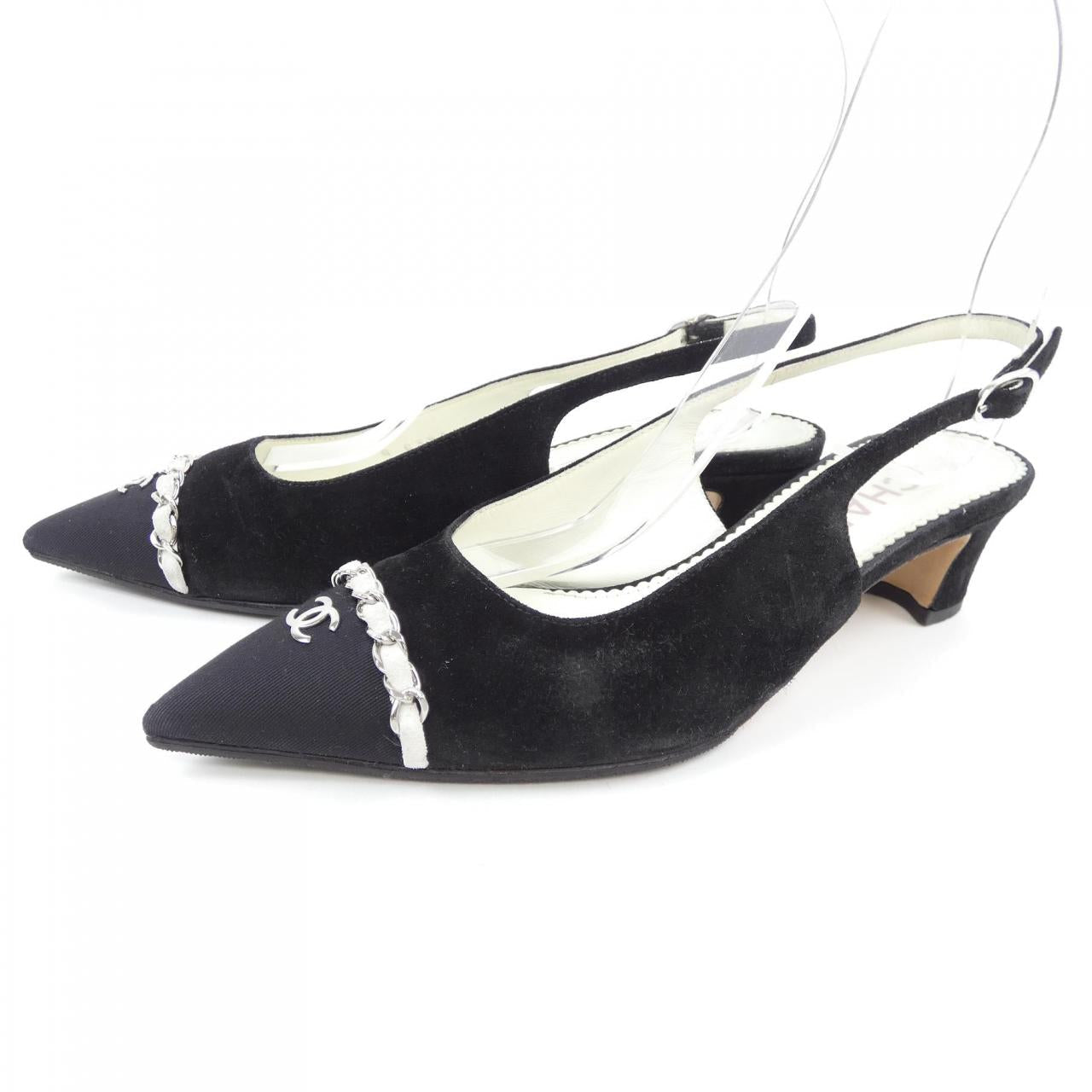 Chanel Slingback Suede Calfskin Pumps