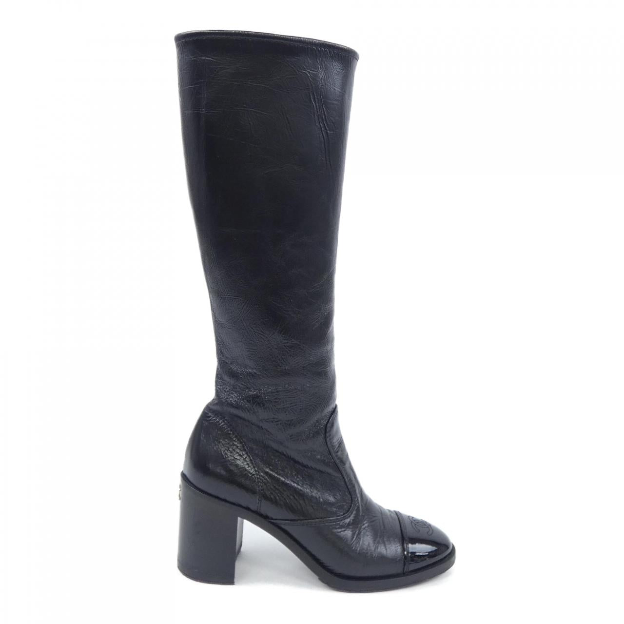Chanel G46035B18396 Lambskin Patent Calfskin Long Boots