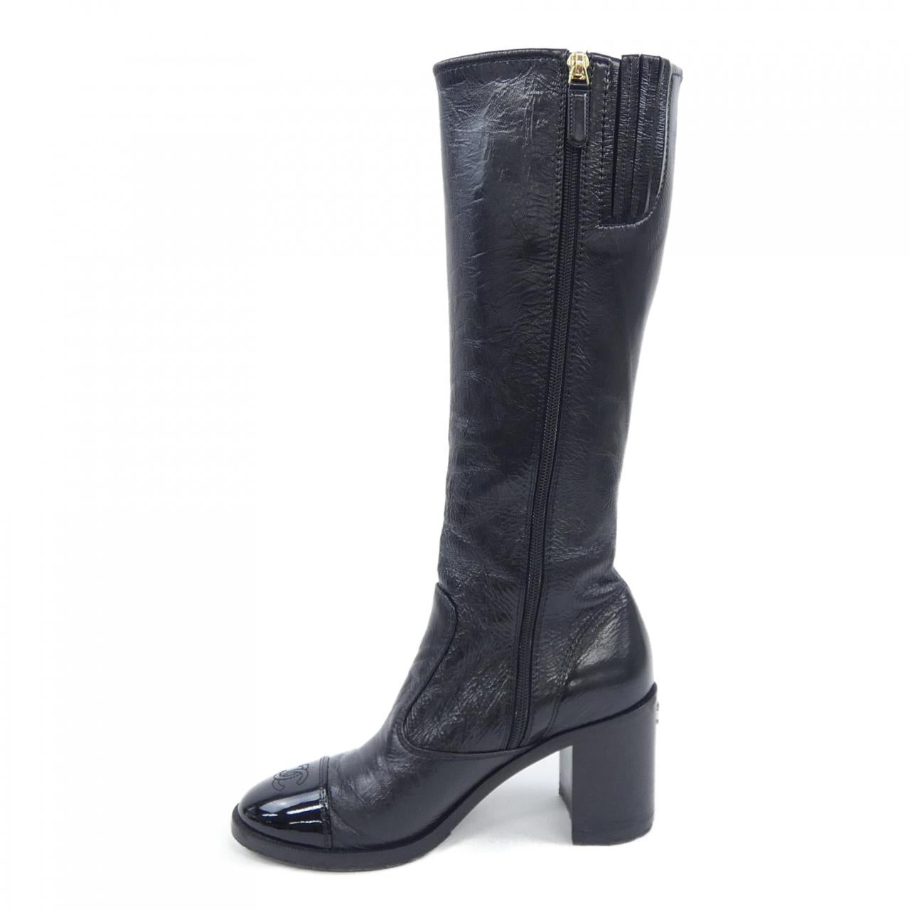 Chanel G46035B18396 Lambskin Patent Calfskin Long Boots