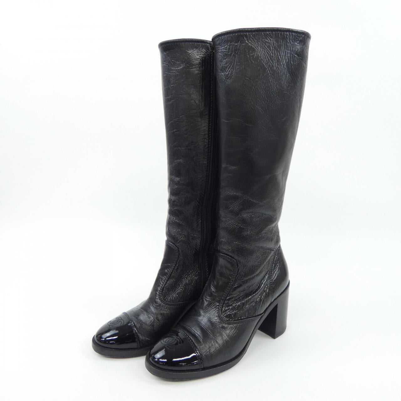 Chanel G46035B18396 Lambskin Patent Calfskin Long Boots