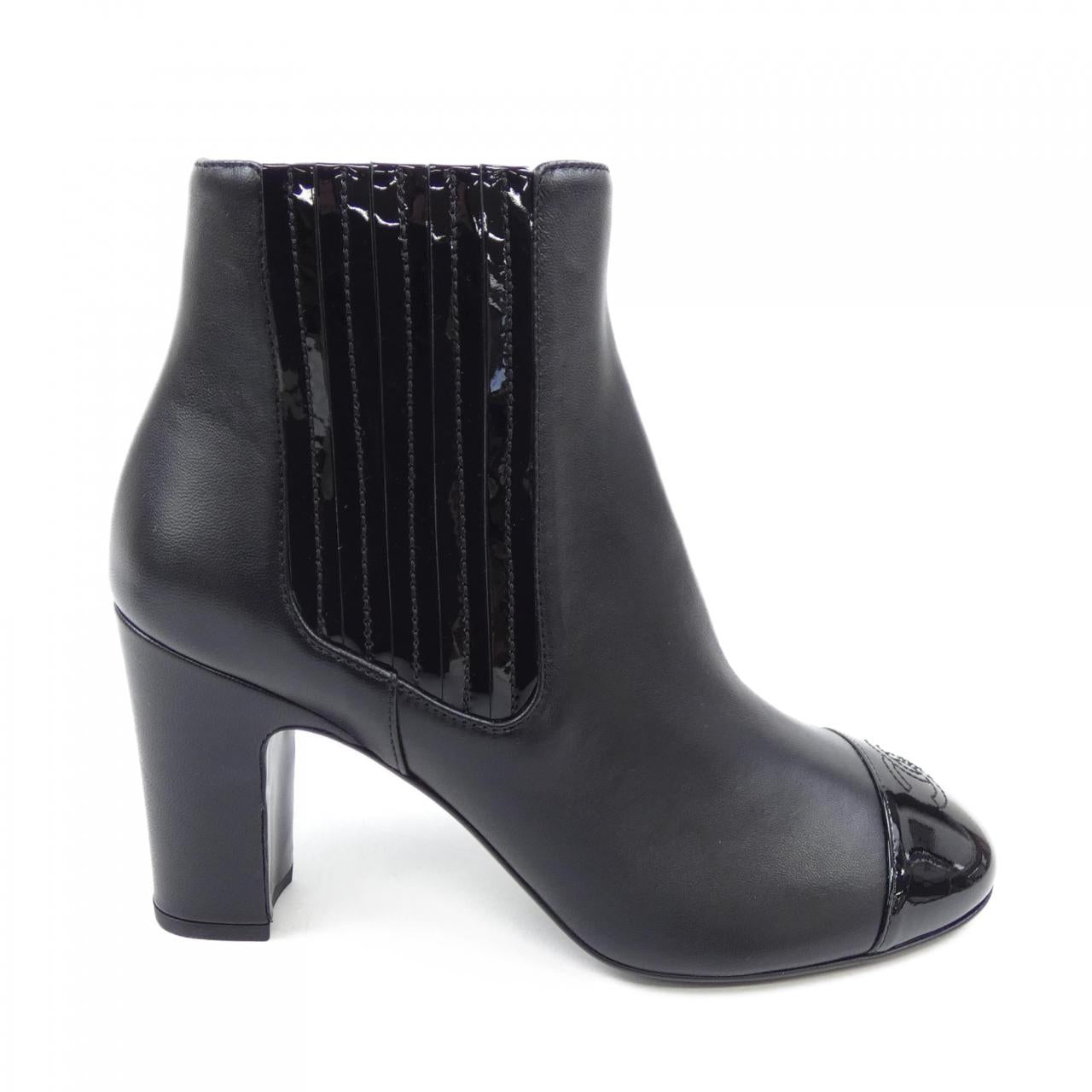 Chanel G39391Y56252 Lambskin Patent Calfskin Ankle Boots