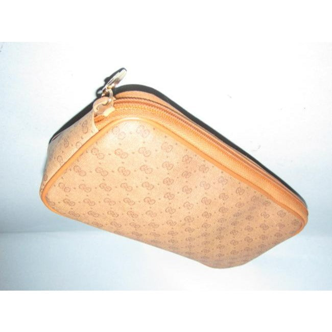 Gucci   Brown Small G Logo Print On Coated Canvas And Camel Leather