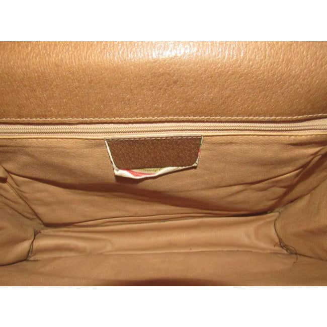 Gucci   Coated Canvas Leather In Browns With Red Green Accent