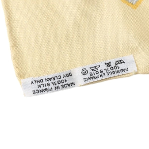 HERMES scarf silk yellow Draft Carre90 100% silk Women  d
