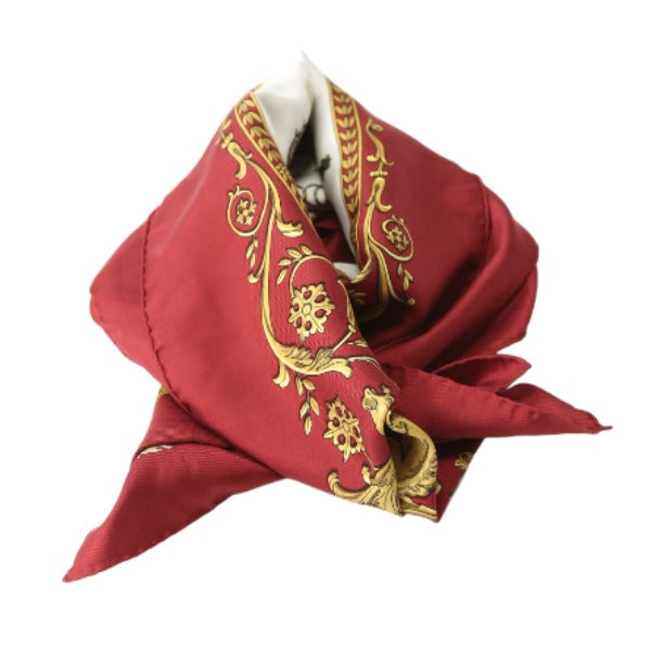 HERMES scarf silk Red Carre90 100% silk Women  d