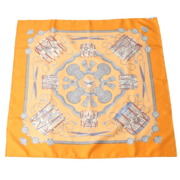 HERMES scarf silk Orange scarf Carre90 100% silk Women  d