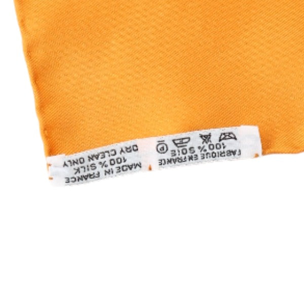 HERMES scarf silk Orange scarf Carre90 100% silk Women  d