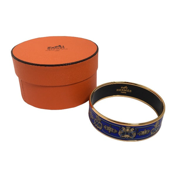HERMES Bangle Metal, cloisonn blue Bangle Gold Plated Emile Women(Unisex)  d