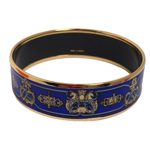 HERMES Bangle Metal, cloisonn blue Bangle Gold Plated Emile Women(Unisex)  d