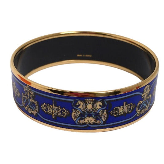 HERMES Bangle Metal, cloisonn blue Bangle Gold Plated Emile Women(Unisex)  d