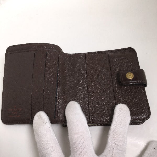 LOUIS VUITTON Bifold Wallet N61668 Damier canvas Brown Wallet with pocket zipper for cards Damier Compact zip unisex(Unisex)  d