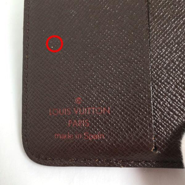 LOUIS VUITTON Bifold Wallet N61668 Damier canvas Brown Wallet with pocket zipper for cards Damier Compact zip unisex(Unisex)  d