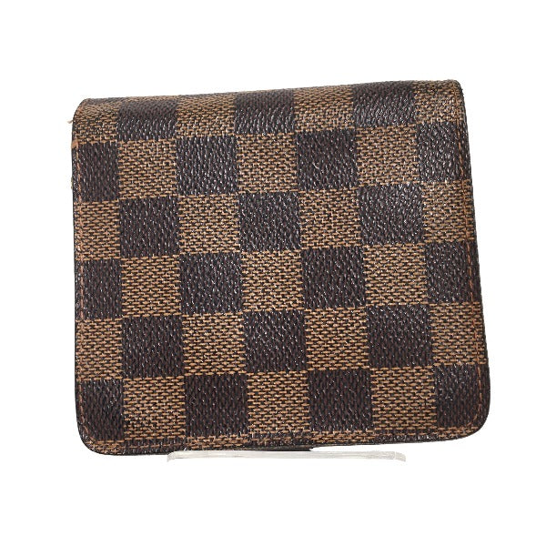 LOUIS VUITTON Bifold Wallet N61668 Damier canvas Brown Wallet with pocket zipper for cards Damier Compact zip unisex(Unisex)  d