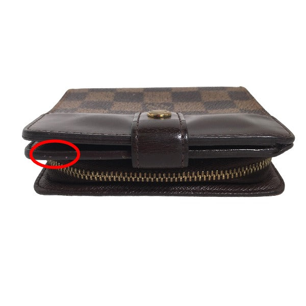 LOUIS VUITTON Bifold Wallet N61668 Damier canvas Brown Wallet with pocket zipper for cards Damier Compact zip unisex(Unisex)  d