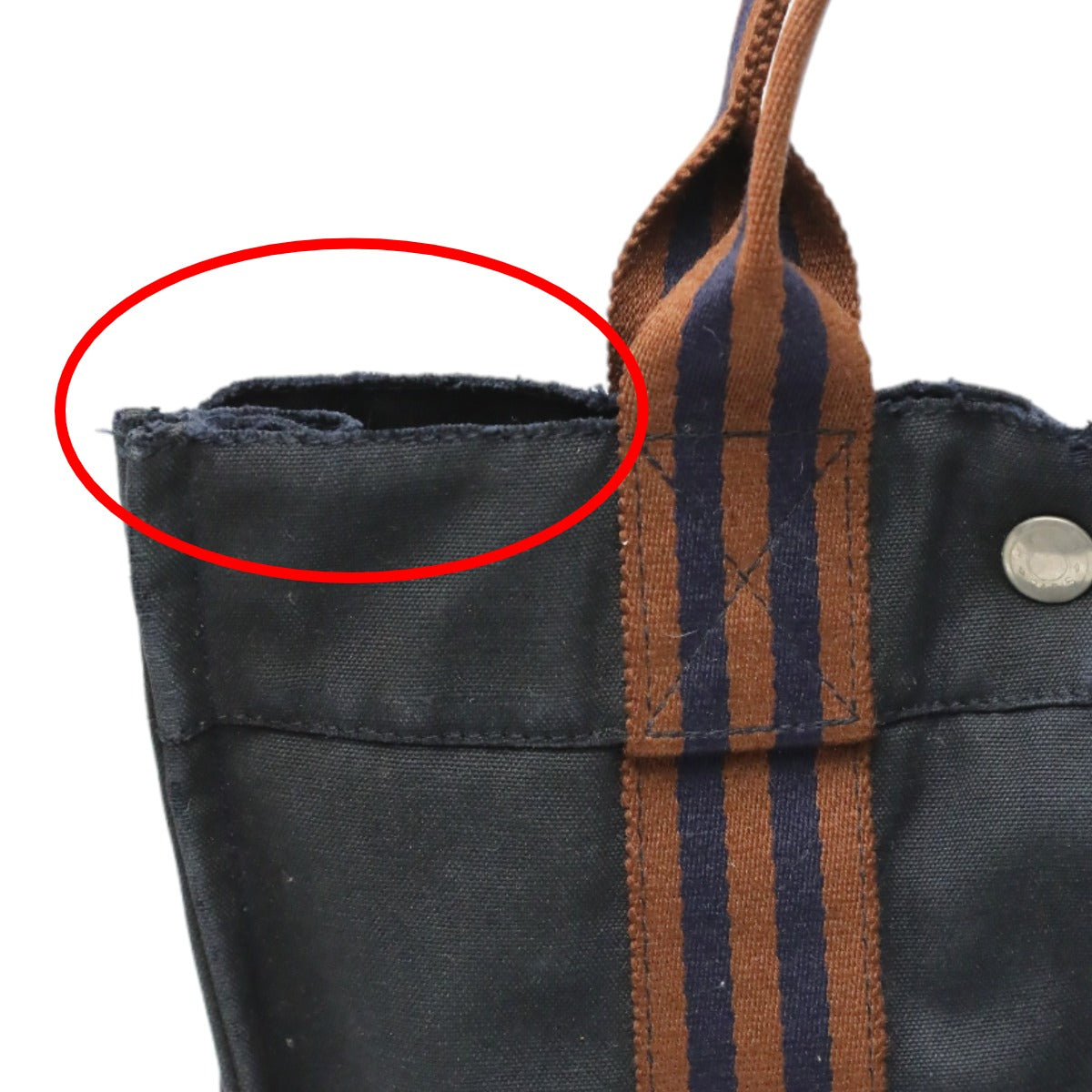 HERMES Tote Bag canvas Navy Mini bag Fool ToePM canvas mens(Unisex)  d