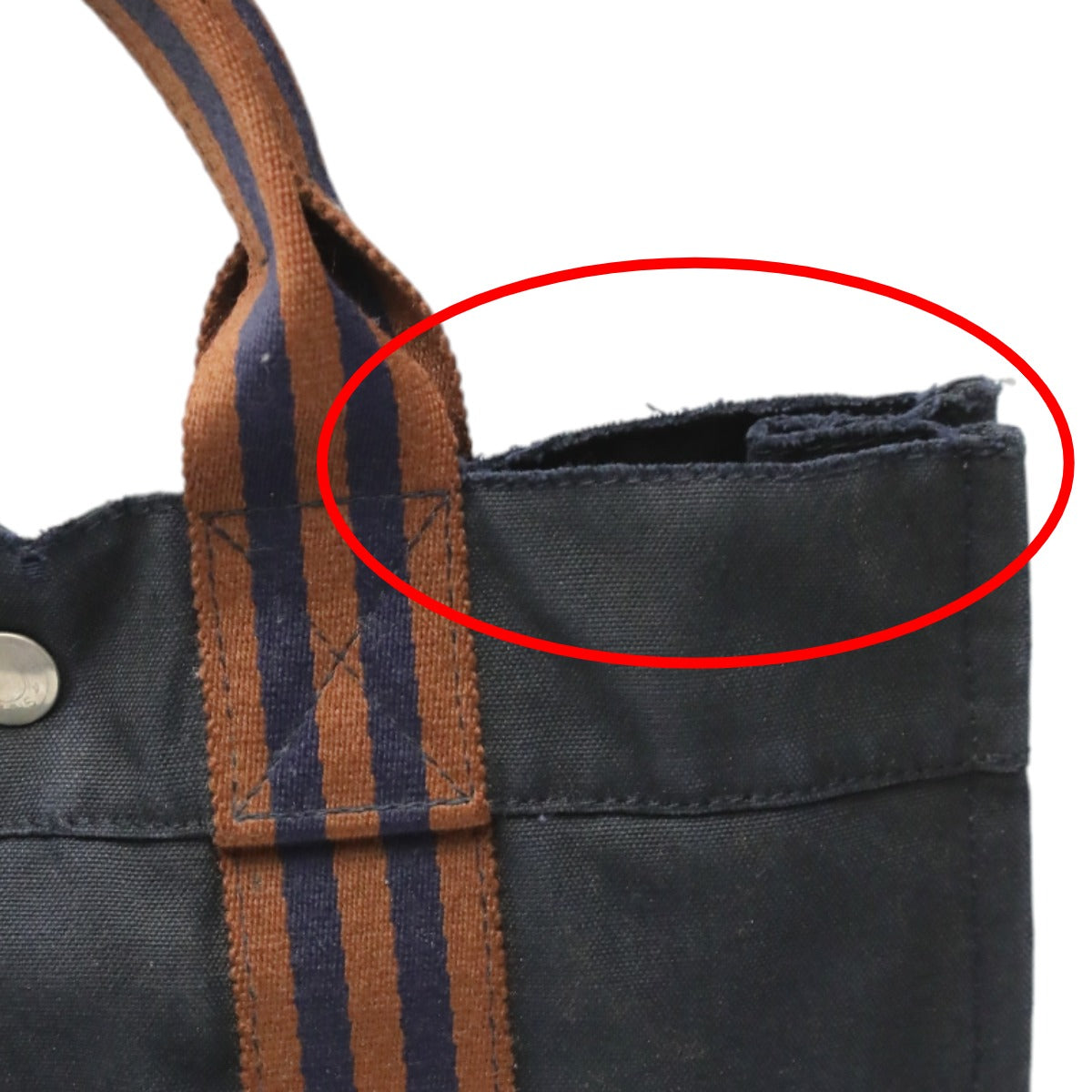 HERMES Tote Bag canvas Navy Mini bag Fool ToePM canvas mens(Unisex)  d