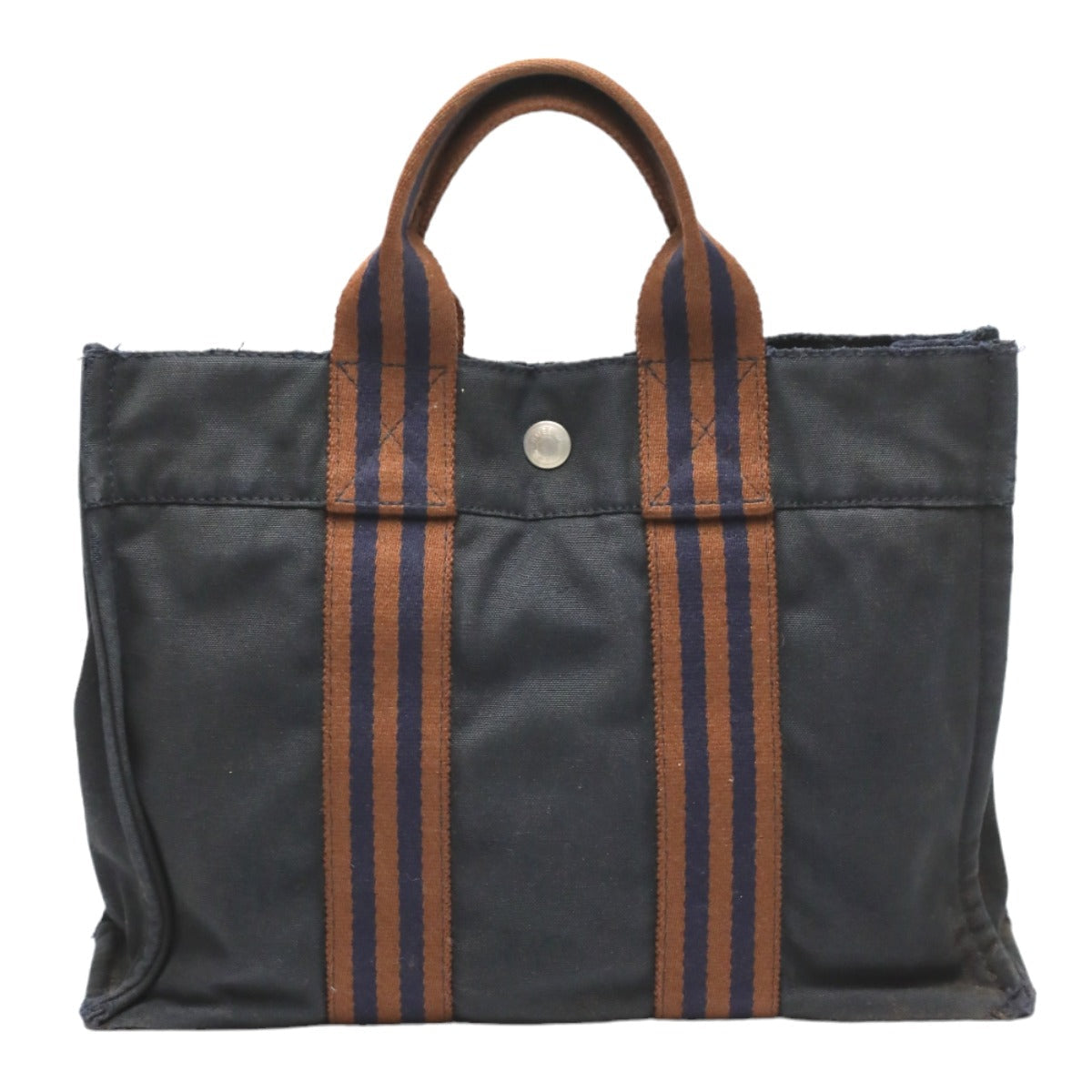 HERMES Tote Bag canvas Navy Mini bag Fool ToePM canvas mens(Unisex)  d