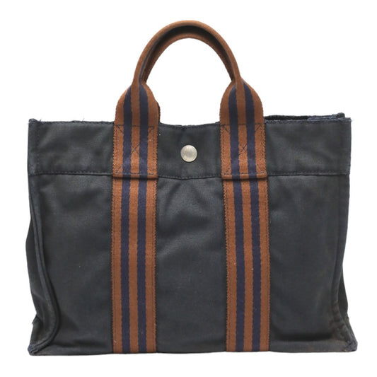 HERMES Tote Bag canvas Navy Mini bag Fool ToePM canvas mens(Unisex)  d