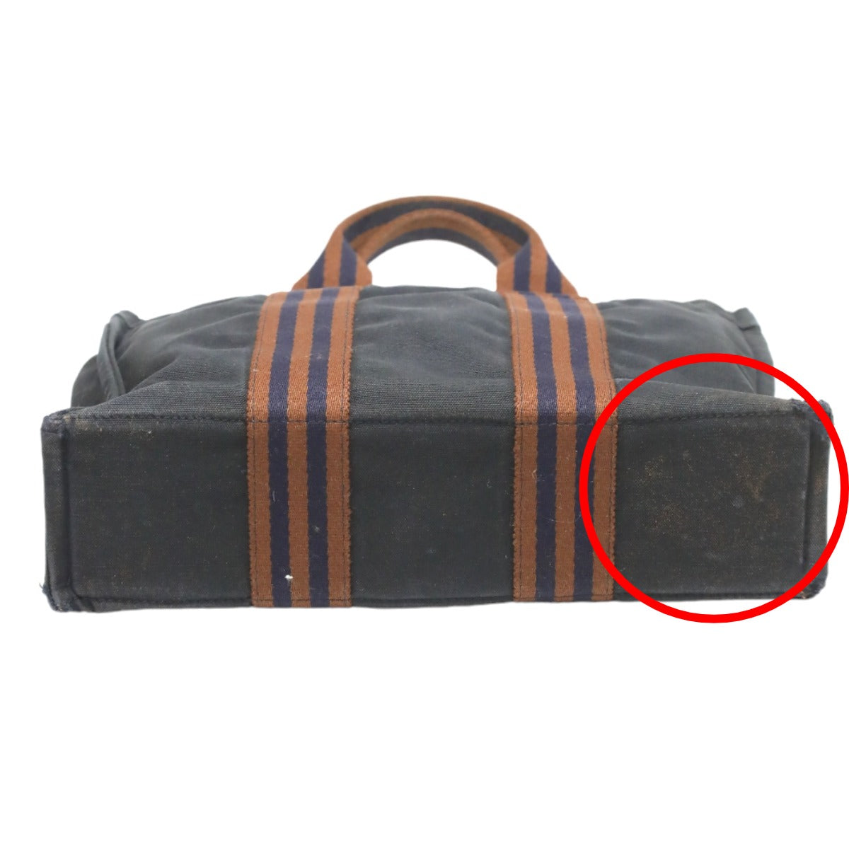 HERMES Tote Bag canvas Navy Mini bag Fool ToePM canvas mens(Unisex)  d